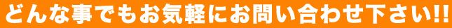 どんな事でもお気軽にお問い合わせ下さい!!